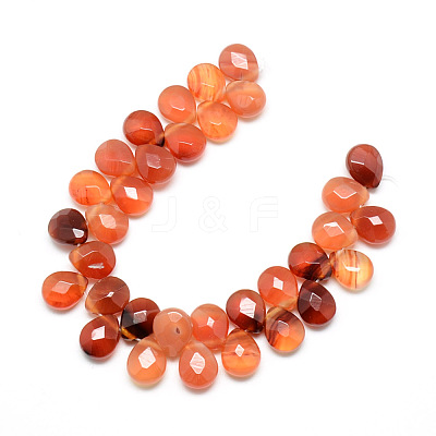 Dyed Natural Red Agate Gemstone Beads Strands X-G-T006-09-1