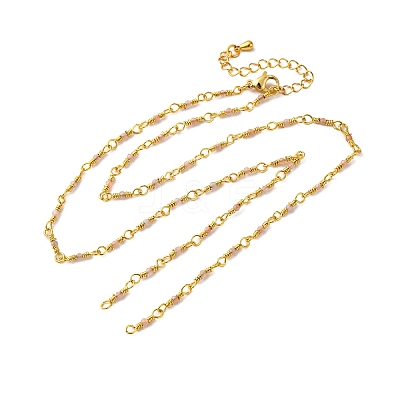 Brass Chain Necklace Making KK-K337-13G-02-1