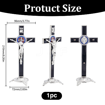 Alloy Enamel Saint Benedict Crucifix Display Decorations AJEW-WH0752-416A-1