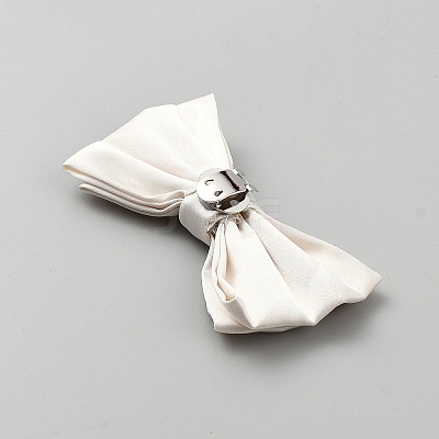 Bowknot Satin Face with Iron Shoe Buckle Clips FIND-WH0366-034P-03-1