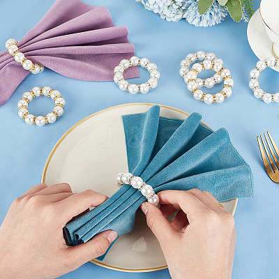 Imitated Pearl Acrylic Napkin Rings AJEW-FH00001-1