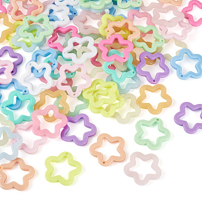 55Pcs 11 Colors Opaque Acrylic Pendants MACR-TA0002-46-1
