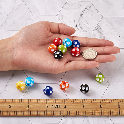 120Pcs 8 Colors Opaque Resin Beads RESI-CW0001-06A-1