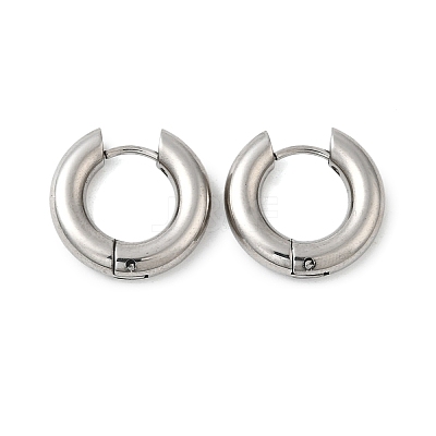 Tarnish Resistant 202 Stainless Steel Huggie Hoop Earrings EJEW-O087-08L-P-1