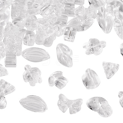 64Pcs Gradient Color Transparent Glass Beads GLAA-TA0003-48A-1