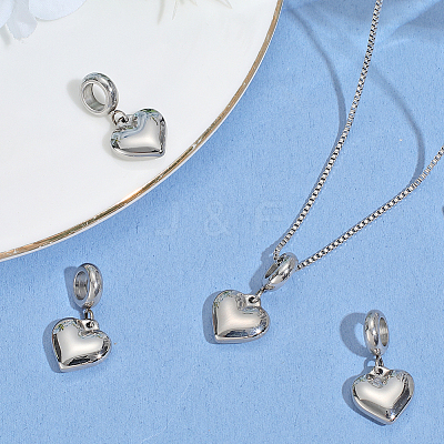5Pcs 304 Stainless Steel European Dangle Charms STAS-BBC0007-89-1