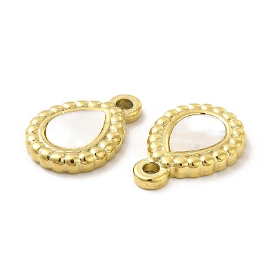 Natural White Shell Teardrop Charms STAS-J401-VC667-1