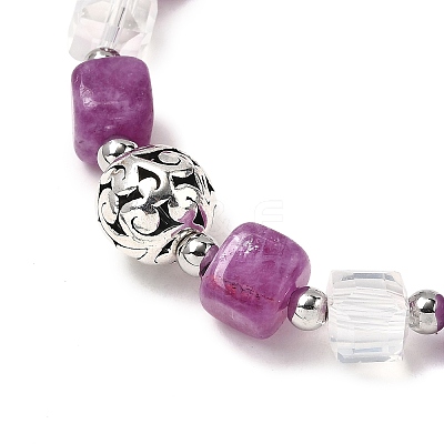 5Pcs 5 Colors Natural Dolomite & Glass Beads Stretch Bracelets for Men Women BJEW-JB12333-1