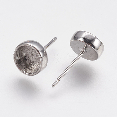 Brass Stud Earring Settings KK-E728-L-04P-1