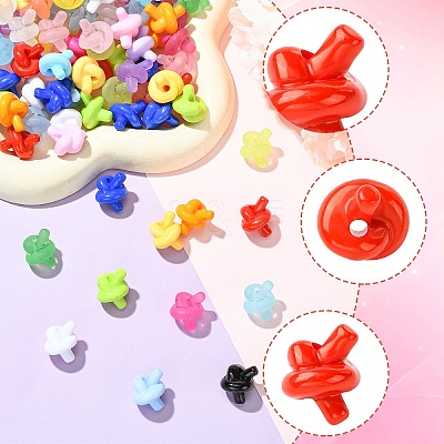 200Pcs 2 Styles Opaque & Frosted Transparent Acrylic Beads SACR-YW0002-11-1