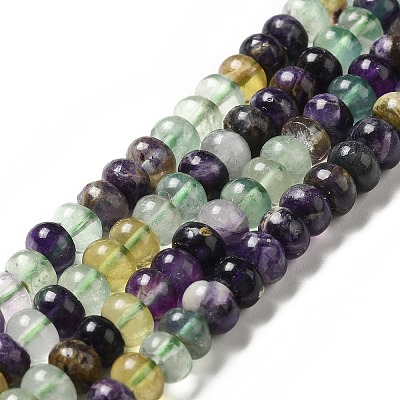 Natural Colorful Fluorite Beads Strands G-D481-19B-1