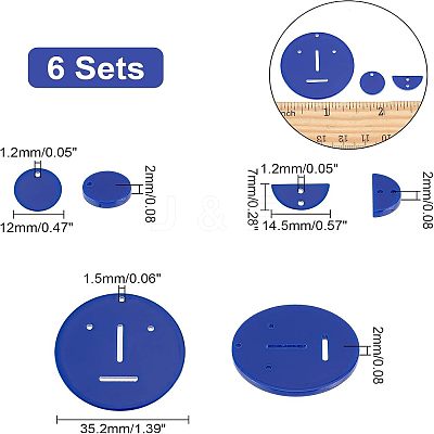 36Pcs 6 Style Acrylic Pendants MACR-CA0001-20-1