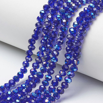 Electroplate Glass Beads Strands EGLA-A034-T4mm-I07-1