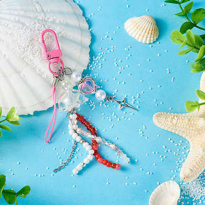 Jellyfish Glass & Acrylic Pendant Decorations HJEW-TAC0033-1