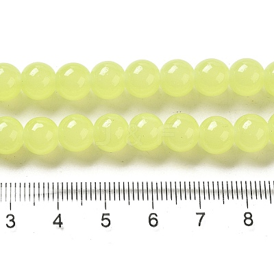 Imitation Jade Glass Beads Strands X-DGLA-S076-8mm-17-1