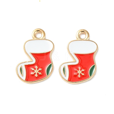 Christmas Alloy Enamel Pendants ENAM-D047-09LG-02-1