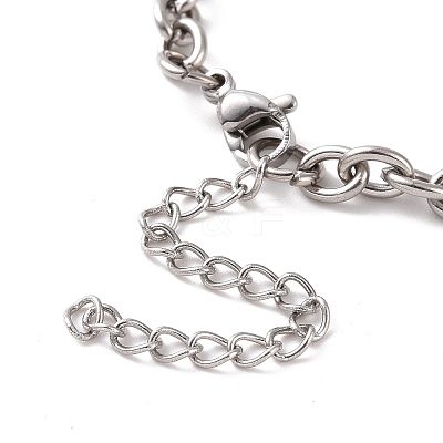 Non-Tarnish 304 Stainless Steel Cable Chain Bracelet for Men Women BJEW-E031-01P-04-1