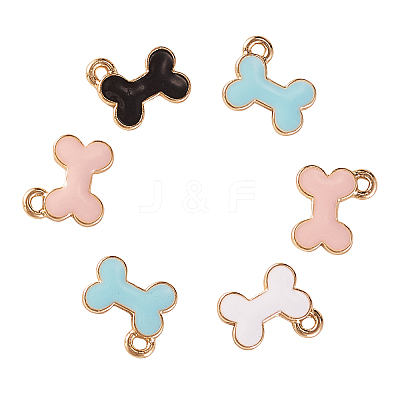 40Pcs 4 Colors Alloy Charms ENAM-CJ0001-83-1