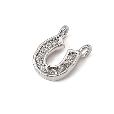Brass Micro Pave Clear Connector Charms CU-CBA3D76-01P-1