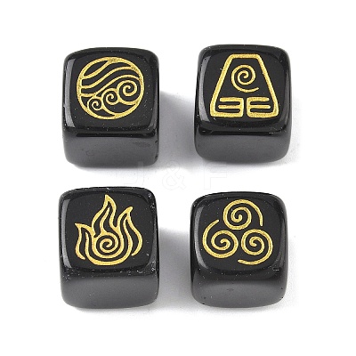 4Pcs 4 Styles Natural Obsidian Display Decorations G-F786-03A-07-1