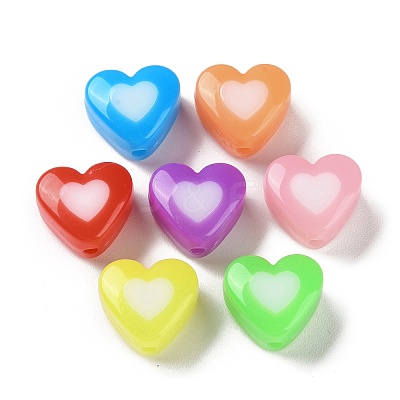 Two Tone Opaque Acrylic Beads X-SACR-I005-05A-1
