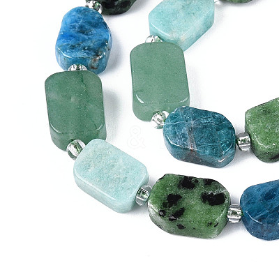 Natural Ruby in Zoisite & Flower Amazonite & Green Aventurine & Apatite Beads Strands G-N358-02A-06-1