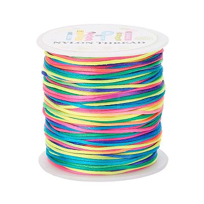 Nylon Satin Rattail Cords NWIR-JP0010-1.0mm-10-1
