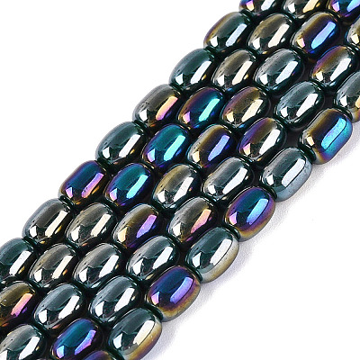 Electroplate Opaque Glass Beads Strands EGLA-Q132-03A-C04-1