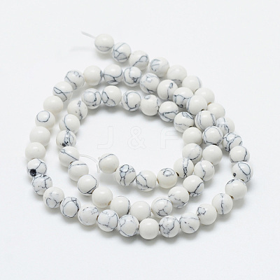 Synthetic Howlite Beads Strands X-G-T053-6mm-01-1-1