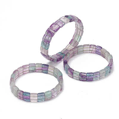 Natural Fluorite Gemstone Stretch Bracelets BJEW-F406-B06-1