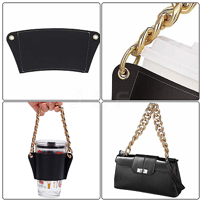 PU Leather Heat Resistant Reusable Cup Sleeve AJEW-WH0326-39B-1