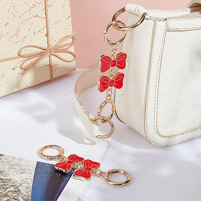 2Pcs Alloy Enamel Bowknot Link Purse Strap Extenders FIND-UN0003-18A-1