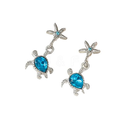 Alloy Rhinestone Dangle Styd Earrings FS-WG4B530-01-1