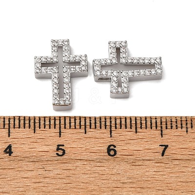 Brass Micro Pave Clear Cubic Zirconia Charms KK-Z112-33P-1