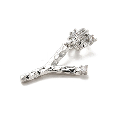 Rack Plating Brass Micro Pave Cubic Zirconia European Dangle Charms KK-L210-015P-Y-1