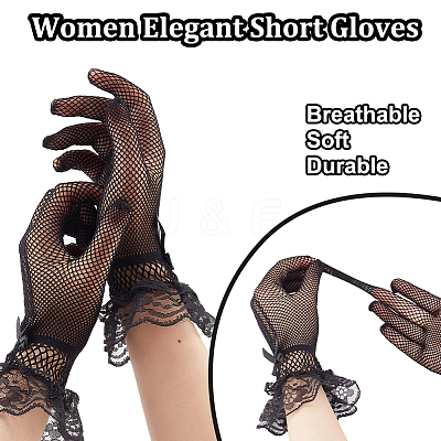 4 Pairs 4 Style Silk Gloves AJEW-GA0006-09-1