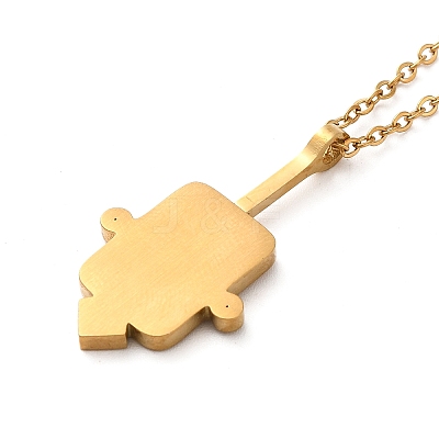 304 Stainless Steel Pandant Necklace for Men Women NJEW-O126-02G-01-1