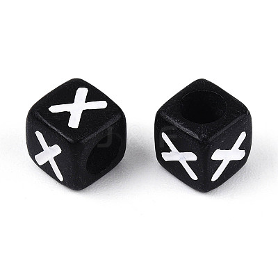 Initial Acrylic Horizontal Hole Beads OACR-ZX006-35X-1