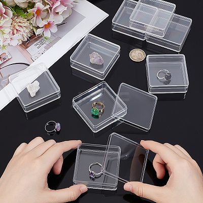 Square Acrylic Storage Boxes CON-WH0125-10A-1