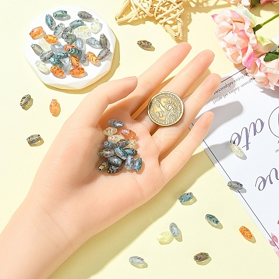 60Pcs 6 Colors Transparent Electroplate Glass Beads EGLA-YW0005-38-1