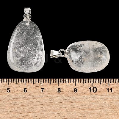 Natural Quartz Crystal Tumbled Stone Pendants GG-K002-06Q-1