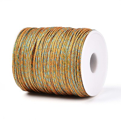 100M Segment Dyed Round Nylon & PET & Polyester Metallic Braided Cord OCOR-N009-01B-1