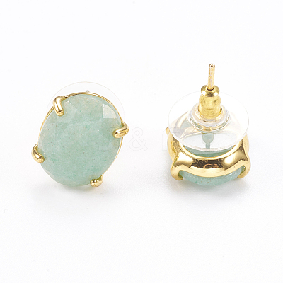 Natural & Synthetic Gemstone Stud Earrings EJEW-L196-04-1
