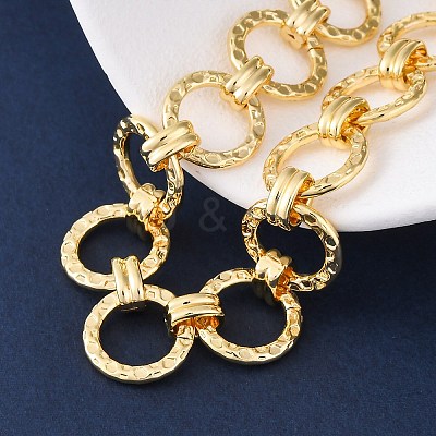 Brass Ring Chain Link Bracelets for Women Men BJEW-K273-16G-1