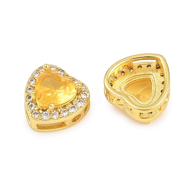 Brass Pave Cubic Zirconia Beads CU-CBA3D67-08G-08-1