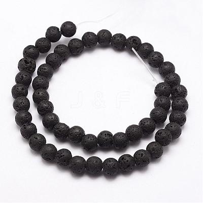 Natural Lava Rock Bead Strands G-A163-03-8mm-1