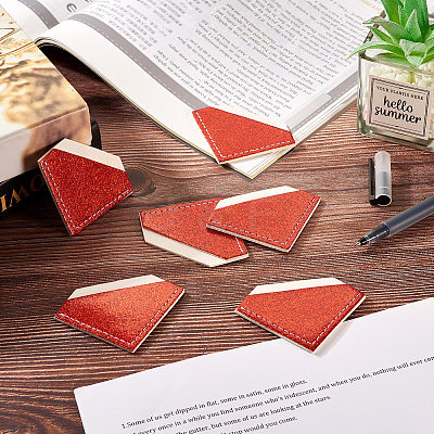 Glitter Imitation Leather Book Corner Protectors AJEW-TAC0038-03B-1