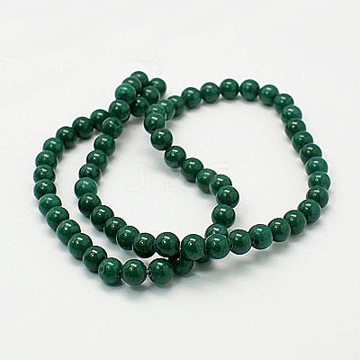 Natural Mashan Jade Round Beads Strands G-D263-6mm-XS26-1