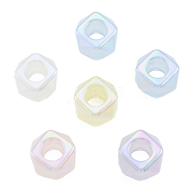 Electroplate Acrylic European Beads OACR-N010-061-1