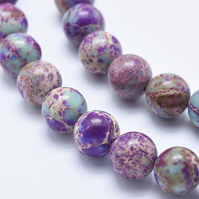 Natural Imperial Jasper Beads Strands G-I122-8mm-15-1